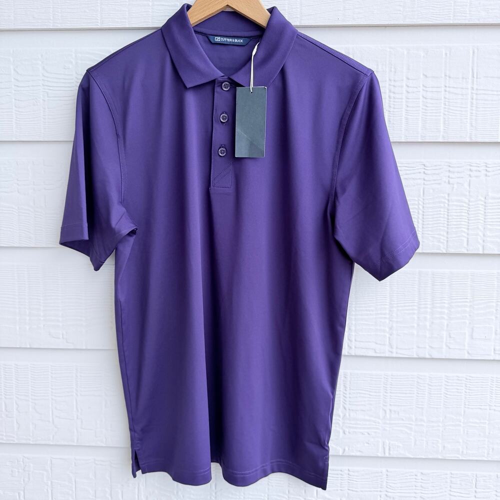 Cutter & Buck  NWT Purple Polo Shirt Men's Small Performance Golf Casual